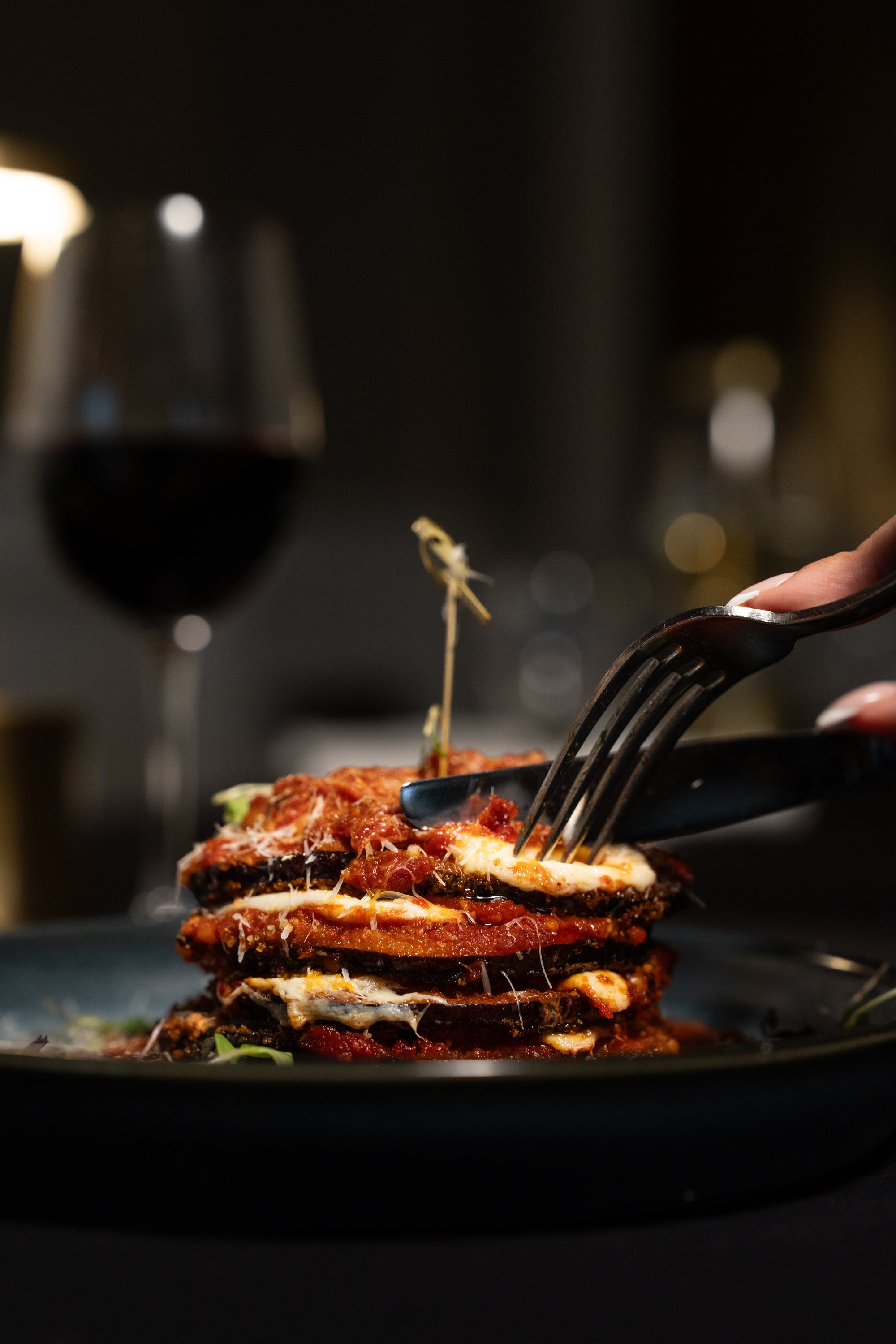 Eggplant Tower at Baci