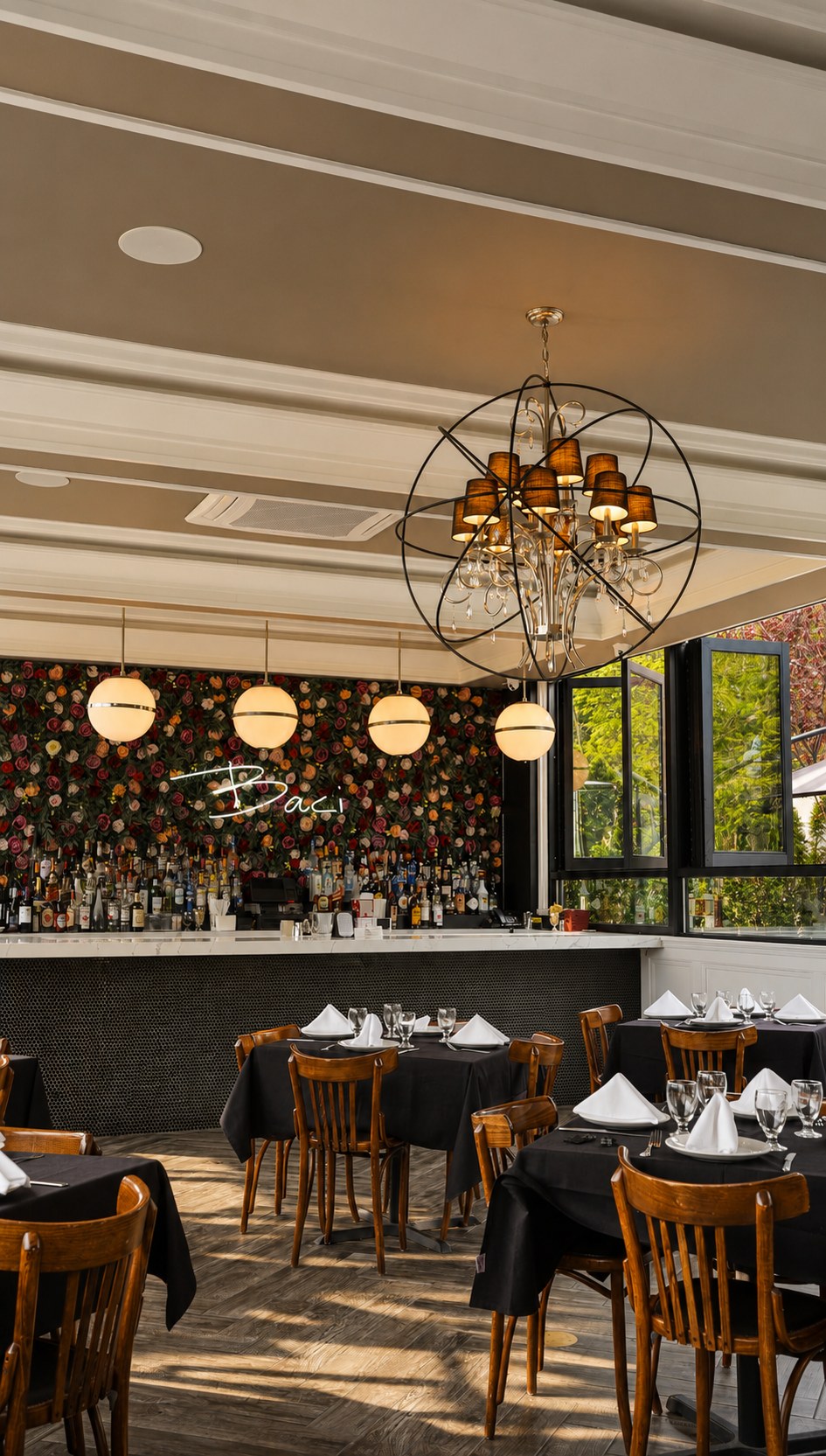 The dining room at Baci Ristorante, Staten Island