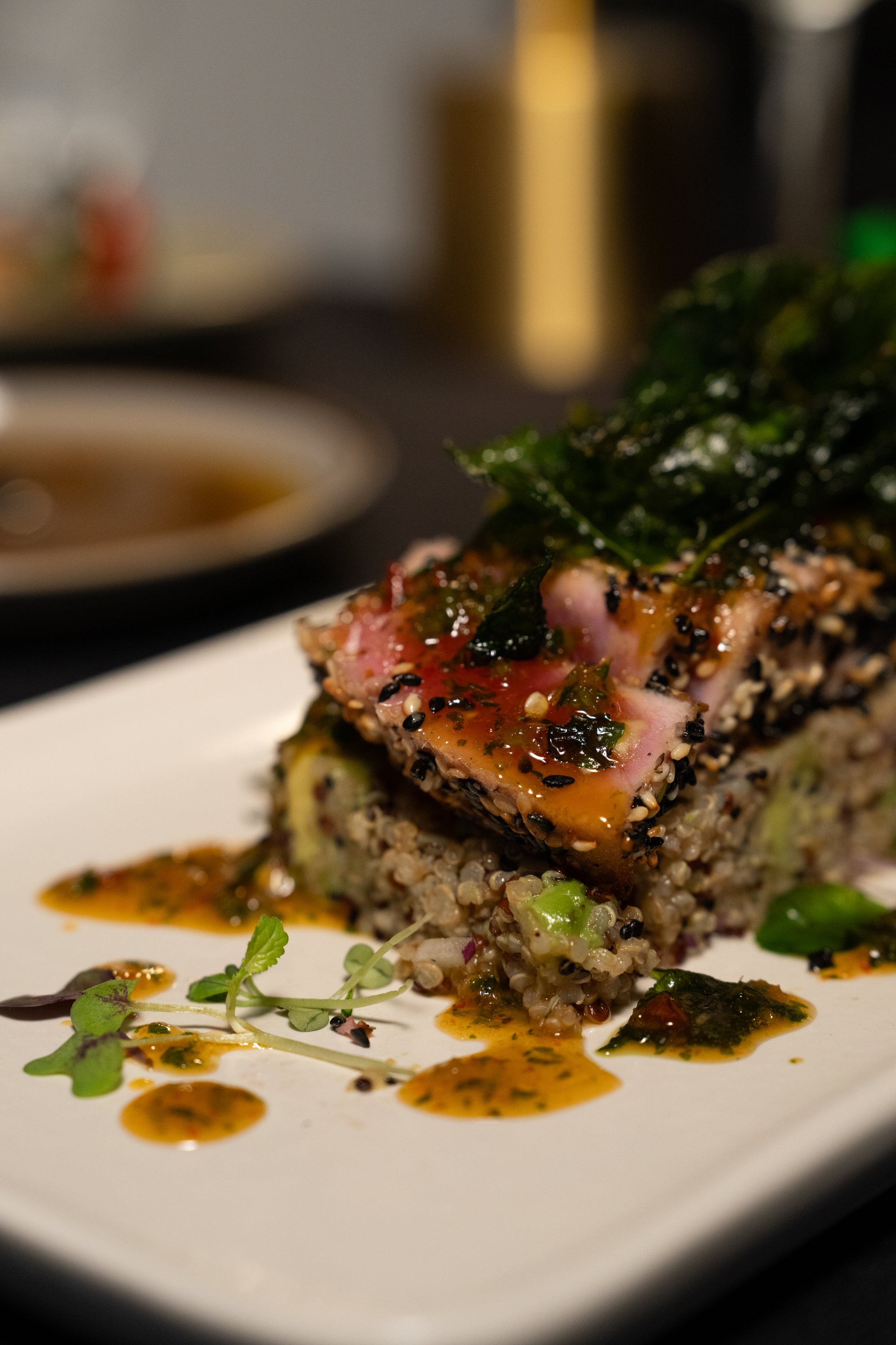 Sesame-crusted tuna